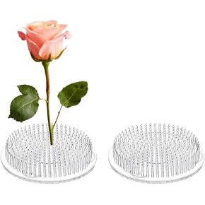 2Pcs Plastic Flower Frogs, Clear Round Flower Pin Frog Holders for Flower Arrangements, Flower Arrangement Pin Frog Holder for Plant Decoration, Party/Wedding Decoration - 2.76" (70mm)