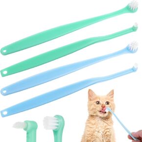 Jeffdad 4 Pieces Cat Toothbrush for Cats Dog Toothbrush Toothbrush Soft Nylon Pet Toothbrush Dogs Small Cat Dental Care Dog Toothbrush Toothbrush for Sensitive Gums of Pets