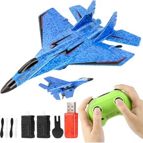 RC Plane, Remote Control Airplane- 2CH 2.4Ghz Remote Control Wireless Airplane Toy with Lights, Foam RC Fighter Plane Jet for Adults Kids Toys