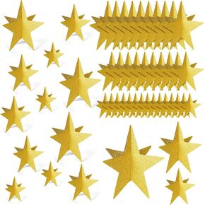 45 PCS Star Centerpaces for Movie Night Party Decorations 3D New Year Star Decorations في 3 أحجام 8 "5" 3 "