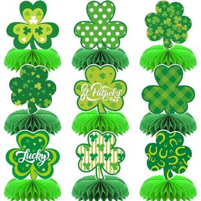 محور لزخارف الطاولة ، 9 أجهزة كمبيوتر ثلاثية الأبعاد قرص العسل Certerpieces لتوفي الحفلات (St. Patrick's Day)