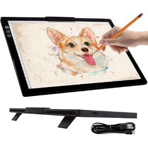 Rechargeable A4 Light Box with Carry Bag, Innovative Stand/Top Clip, iVAOOZE Wireless Light Pad for Cricut Vinyl, Weeding Tools, Diamond Painting, Drawing Crafting Light Board for Tracing, Sketching