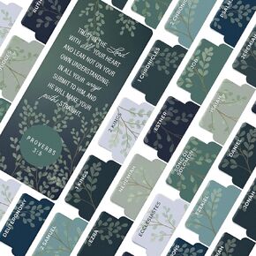 Bible Book Tabs, 100 Gold-Foiled, Soft-Touch, Laminated Bible Tabs for Holy Bible, Protestant & Catholic Bible Tabs, Blue Bible Tabs for Women & Men