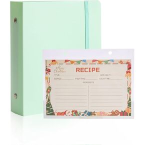 4×6" index card Binder organizer with Plastic pocket Sleeves, small organized folder for recipes Flashcards,portable notecards case holder