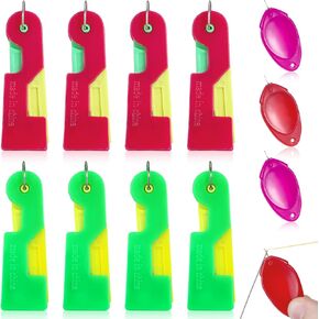 11 Pcs Automatic Needle Threader Automatic Threading Aid Needle Threader Automatic Needle Threading Device Upgraded Sewing Machine Needle Threader for DIY Embroidery Cross Stitch Craft