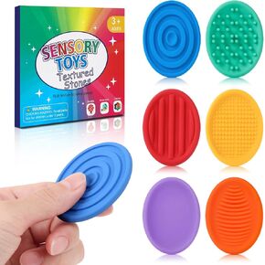 Fidget Sensory Toys for Kids & Adults with Autism ADHD: 6-Pack Silent Small Anxiety Relief Items, Quiet Fidgets & Worry Stones for Classroom Prizes, Mini Desk Toys for Calm Down, Stress Relief Gifts