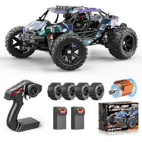 RC Cars for Adults & Boys, 1:14 Desert 4WD Off-Road RC Truck High Speed 40 km/h, 4x4 Remote Control Car with 2 Rechargeable 1300mAh Batteries and 2 Sets of Tires