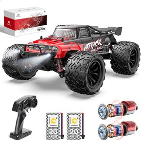 DEERC 9500E 1:16 مقياس جميع التضاريس RC CAR ، 4 × 4 السرعة عالية 40 كيلو في الساعة شاحنة ، 2.4 جيجا هرتز الشاحنة عن بعد مع بطاريتين ، شاحنة وحش على الطرق الوعرة للبالغين أطفال