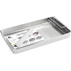 Yangbaga Stainless Steel Reusable Litter Tray with Cat Litter Scoop, Compatible with Petsafe Scoop-Free Self-Cleaning Litter Box, Efficient Poop Collecting Design, Odor Control Money-Saving Litter box