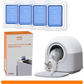 4-Pack Deodorizer for Self-Cleaning Litter Box Automatic Electronic Hands-Free Smart Robot self Cleaning Litter Box - Safe Anti-Pinch, Odor Control,for Multiple Cats