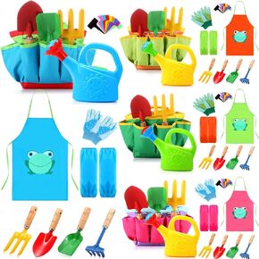 76Pcs Gardening Tools,Summer Outdoor Backyard Sand Beach Toy for Girls and Boys,Gardening Fork Rake Shovel Trowel Watering Can Glove Sleeves Plastic Label Storage Bag Garden Tool