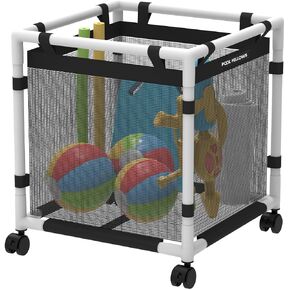 Pool Storage Bin, 45 Gallons, Holder for Noodles, Toys, Floats, Towels, Mesh Organizer for Swimming Equipments, Mini Style