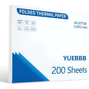 Thermal paper 8.5 x 11inch, Folding Thermal Paper for portable thermal printers, compatible with Portable thermal printers