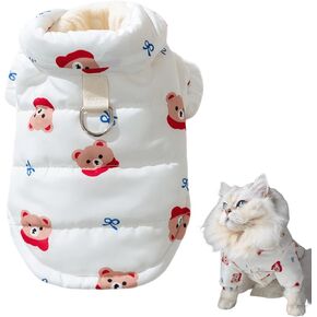 Extra Warm Dogs Jacket Cute with Leash Ring Windproof Puppy Winter Coats for Small Dogs (XL (10-15lbs))