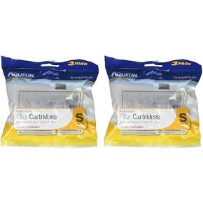 Aqueon Aquarium Fish Tank Replacement Filter Cartridges Small-3 Pack, 1.4 oz, Clear