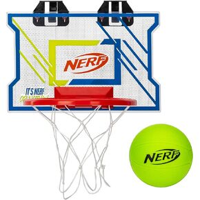 NERFOOP Elite Basketball Hoop Set - Over The Door Mini Hoop Set with NERF Foam Basketball - Perfect Bedroom + Office Accessory - Includes Foam Ball