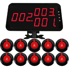 Bathroom Emergency Alarm Caregiver Pager Call Bell for Elderly at Home 10 Patient Life Alert Button 1 Central Monitoring for Clinic Hospital Nurse Station Restaurant