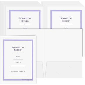 50 Pack Income Tax Return Folders for Tax Preparers 9" x 12" Presentation Tax Return Folders with Two Pockets for Clients Office Storing Handling Professionals Customer Tax Return Organizer