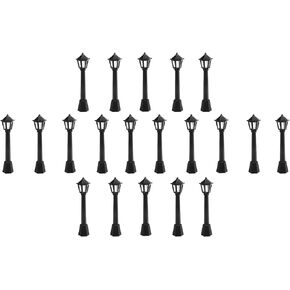 20 Pcs Mini Street Post Lights Model Railway Train Post Lamps for DIY Dollhouse Micro Landscape Fairy Garden Accessories
