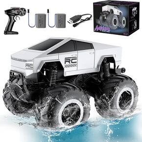 Sakerplus Remote Control Car,1:16 Waterproofing Cyber Truck Remote Control Car,Amphibious Monster Truck Toys,Rechargeable Rc Car,2025 Upgraded 4WD All Terrain Off-Road Pickup,Gifts for Boys Girls