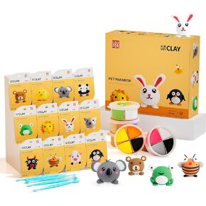 Air Dry Clay Kits - Modeling Clay for Kids, Ultra Light & Soft, Safe & Non-Toxic, DIY Air Dry Clay Kit with Sculpting Tools and Tutorials, Creatible Art Crafts Toys Gifts for Boys Girls