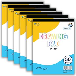 Sketch Pad for Kids (2 Pack) - 9" x 12" Kids Drawing Pad, 50 Sheets Kids Sketch Book, Doodle Pad, Art Paper for Kids, Kids Sketch pad, Kids Drawing Paper - by Enday