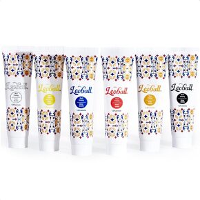 Leoball® Water-Soluble Block Printing Ink Starter Set, 6 Bold Colors with Satin Finish, 1.25-Ounce Tubes