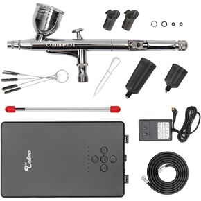 Colima 2025 Upgrade 55psi Airbrush Kit - Double Action Airbrush & Mini Compressor with Accessories - for Painting, Makeup, Models, Nail Art - Beginners & Professionals