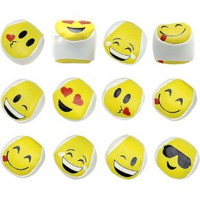 Emoji Hacky Sacks - Assorted Emoticon Kickballs - 12 Pack (1.75 inches, Ages 3+)