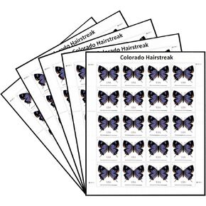 Colorado Hairstreak Forever Postage Stamps 5 Sheets of 20 US Postal First Class Butterfly Wedding Celebration Anniversary Flowers Party (100 Stamps)