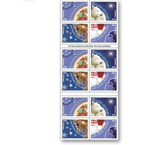 USPS Forever Stamps Christmas Carols - Book of 20 Forever Postage Stamps