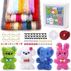 Mnuizu 138 Pcs Pipe Cleaners Craft 20 Pcs 39.37 Inches Thick Jumbo Coral Fleece Pipe Cleaners Chenille Stems Pipe Cleaner Craft for or DIY Art & Creative Crafts Decorations