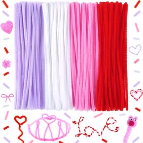 Caydo 200 PCS Thick Pipe Cleaners Craft Supplies Multi-Color Chenille Stems for Art and Craft Projects Creative DIY Decorations (12inch x 6mm)