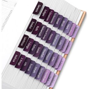 Mr. Pen- Bible Tabs, 75 Tabs, Ethereal Amethyst, Laminated Bible Tabs for Women and Men, Bible Tabs for Study Bible, Bible Index Tabs, Bible Book Tabs, Bible Labels Tabs, Mr Pen Bible Tabs