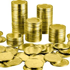 Zhanmai 200 Pieces St. Patrick's Day Coins Shamrock Lucky Plastic Coins Shamrock Leprechaun 3-Leaf Clover Good Luck Coins Plastic Table Sprinkles for St Patricks Day Decoration Favors