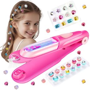 kidzkube Kids Hair Gem Stamper Kit, Quick Gems Hair Jeweler, Bling Hair Jewels for Girls Toys, Hair Styling Tool with Reusable Shining Diamonds, Birthday Gifts Toys for Girls (Deep Blue)