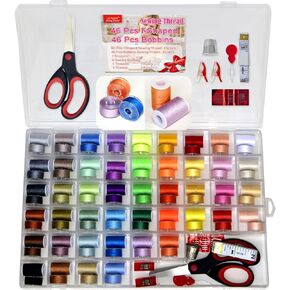 92Pcs Sewing kit 46 Colors Prewound Bobbins and Thread Spools for Hand & Machine Sewing, Emergency，Travel and Home, 100% Polyester Thread Spools