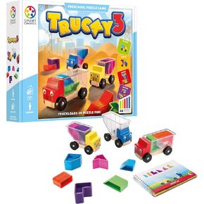 SmartGames Trucky 3 Wooden Skill-Building Puzzle Game Moving Trucks for Ages 3+