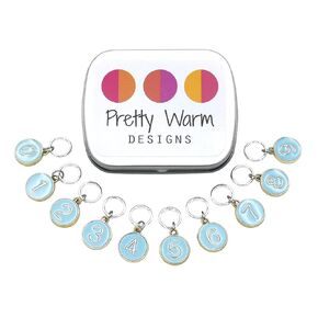Numbers 0 to 9 Stitch Marker Set for Knitting with Storage Case | Handmade by Pretty Warm Designs | Lace Knitting Numbered Markers Row Counter Knit Project Progress Tracker Gift for Christmas