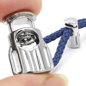 Enosea 12 PCS Metal Cord Locks Single Hole Spring Toggle Stopper Draw String Clip for Shoelaces, Drawstrings, Paracord, Bags, Clothing
