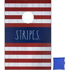 مجموعة Rae Dunn American Flag Cornhole Set - 48 "× 24" حقيبة فول تيرس ألواح الذرة مع أكياس ثقب الذرة - ثقوب الذرة في الهواء الطلق حجم 4 × 2 حجم - 4 يوليو الألعاب والأنشطة في الهواء الطلق للعائلة