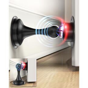 Door Stoppers Magnetic Door Stopper- Door Catch Keep Door Open Strong Magnetic Door Stop for Bottom of Door, Strong Door Holder for Wall and Floor Mount (Black, 2 Pack)