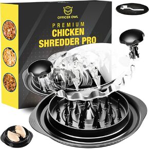 Chicken Shredder Large Chicken Breast Shredder, Manual Meat Shredder for Pulled Pork & Beef | BPA-Free, Removable Plate, Anti-Slip Strips, Non-Slip Silicone Mat & Cleaning Brush.