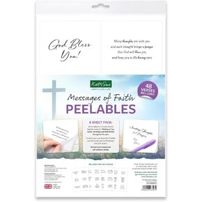 Katy Sue Messages of Faith Peelables. 48 Stickers of Peel Off Christian Verses & Sentiments for Card Making Embellishments & Card Making Accessories for Easter, Birthday & Thinking of You