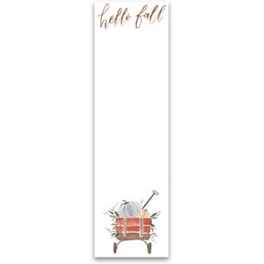 PBK Magnetic Notepads for Refrigerator, Fridge Magnet Memo Pad for To Do List Grocery Shopping Reminders for Autumn Thanksgiving, Hello Fall, 60 Sheets Sticky Back Top Edge, 2.75" x 9.5"