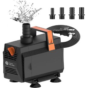 AquaMiracle 880GPH Aquarium Water Pumps (3330L/H, 45W) Fountain Pump Pond Pump Submersible Water Pump with Flow Control for Fountain, Waterfall, Statuary, Filtration, Water feature, Hydroponics