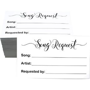 RXBC2011 100 Song Request Cards Play Song at Wedding Reception Prom Dance Party Band DJ Karaoke Music Suggestion Note in Kuwait