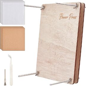 OLYCRAFT Professional Flower Press Kit 8 Layers 27.5x27.5cm Flower Pattern Large Wooden Flower Press Kit DIY Dried Flowers Crafts DIY Pressed Preservation Kit Nice Gift for Adults DIY Flower Lovers