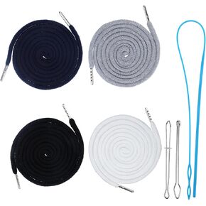 Giantree 6 Pcs Drawstring Cords with Easy Threaders, Hoodie String Drawstring Replacement for Shorts Pants Sweatpants Hoodies Jackets Shoes