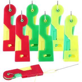 WILLBOND 6 Pcs Automatic Needle Threader for Hand Sewing Plastic Quick Needle Threaders for Embroidery Floss Cross Stitch Supplies DIY Craft Sewing Tools